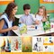 64 Pack Mini Canvas with Easel Sets 4x4 Inch – Stretched Cotton Canvas Panels with Wooden Display Easels, Bulk Painting Kits for Kids, Classroom Crafts, DIY Art Projects & Gift Activities